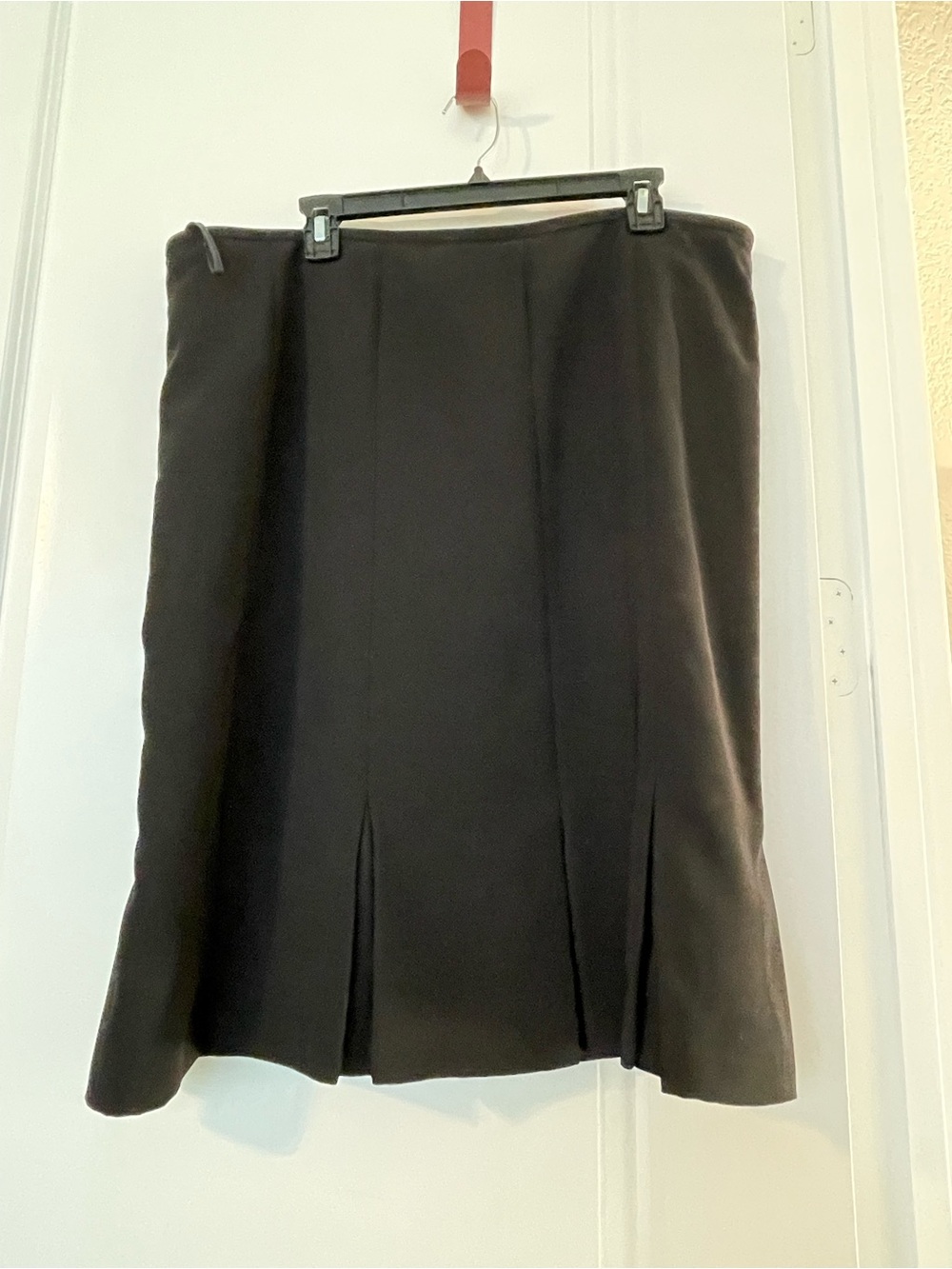 Kasper Black Pencil Skirt with Box Pleated Hem